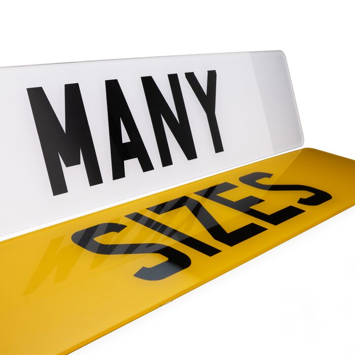 Standard font number plate example